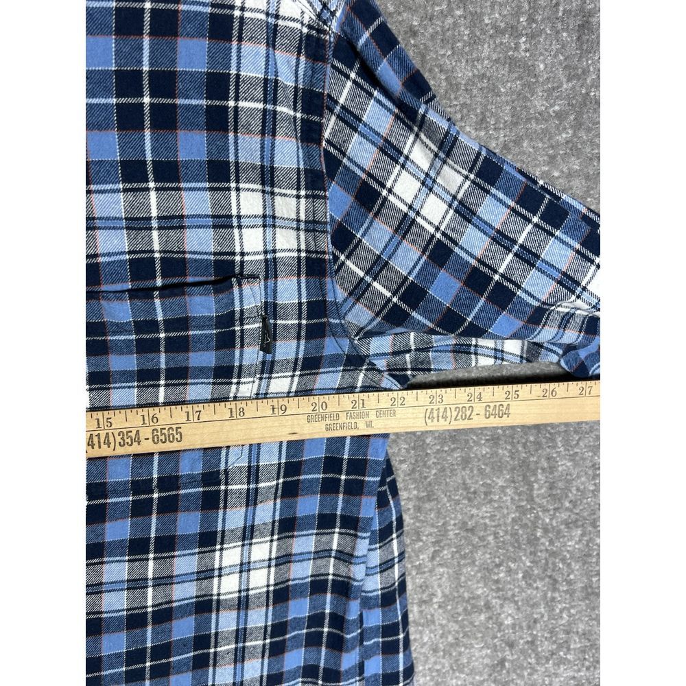 Eddie Bauer Flannel Shirt Mens Size Large Blue White Plaid Long Sleeve Button Up - Picture 6 of 7